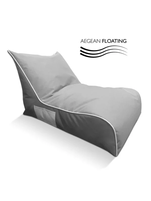 Γκρι πουφ Aegean Floating Lounge 110x70x30 ιδανικό για χρήση εντός και εκτός νερού
