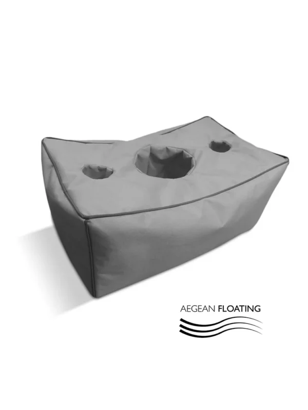 Γκρι πουφ τραπεζάκι Aegean Floating Lounge 70x40x30 για χρήση δίπλα ή μέσα στην πισίνα