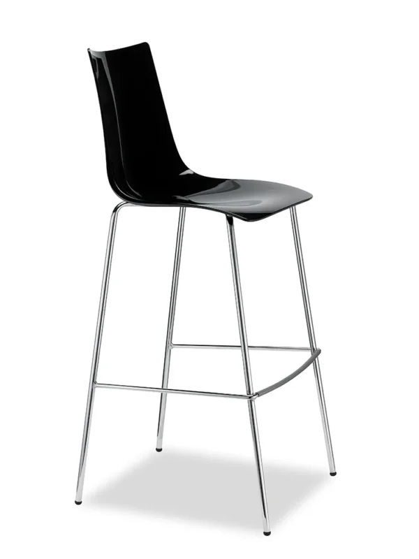 Σκαμπό Zebra Antishock σε μαύρο με πλάτη – σύγχρονη λύση για bar εξωτερικού χώρου