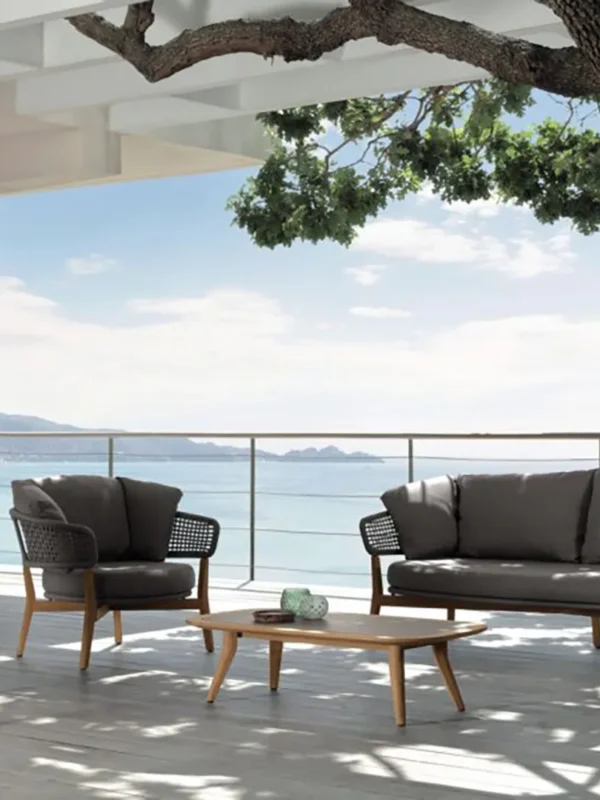 Καναπές διθέσιος  εξωτερικού χώρου moon teak