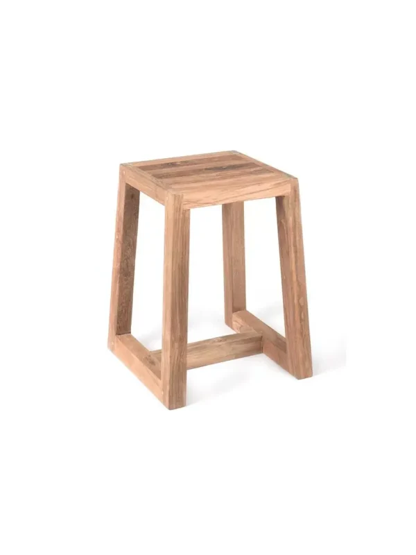 Ξύλινο σκαμπό Hermosa με καθαρές γραμμές – πολυλειτουργικό για βεράντα ή κήπο