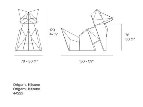 kitsune origami απο vondom διακοσμητικο κηπου