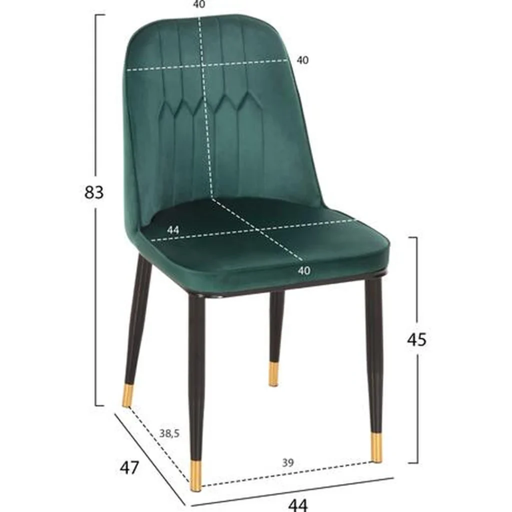 Στρογγυλό ξύλινο τραπέζι τραπεζαρίας με πράσινες βελούδινες καρέκλες σε μοντέρνο χώρο