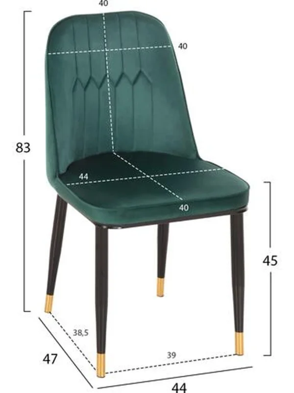 Στρογγυλό ξύλινο τραπέζι τραπεζαρίας με πράσινες βελούδινες καρέκλες σε μοντέρνο χώρο