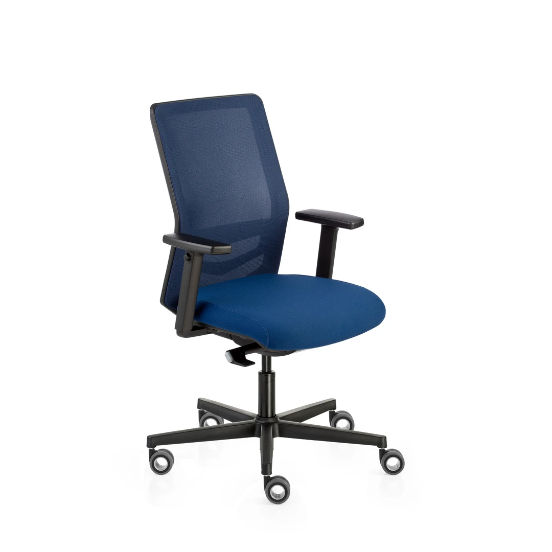 εργονομική καρέκλα γραφείου με κόκκινη πλάτη, γκρι κάθισμα και μεταλλική βάση με ροδάκια